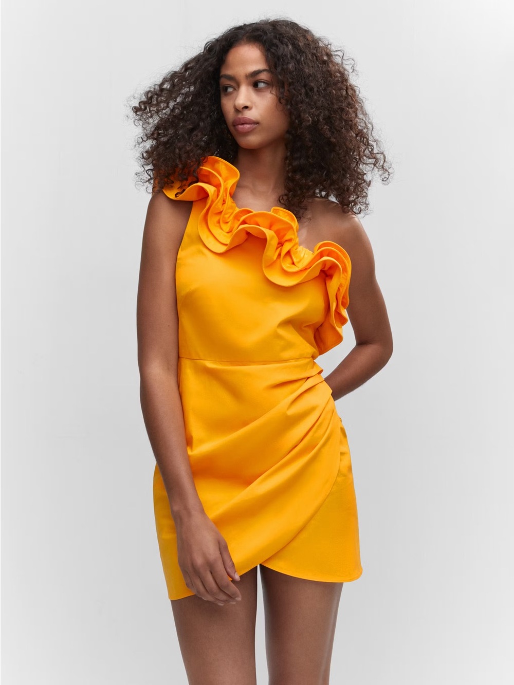 NWT Mango Asymmetric ruffled dress, 8